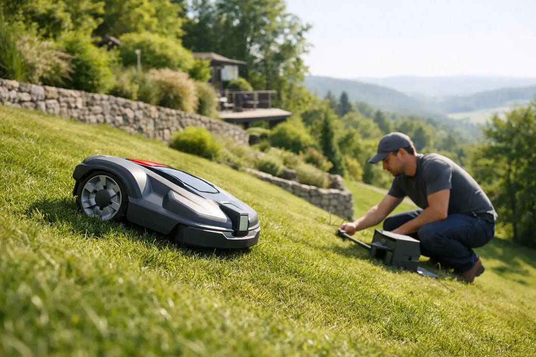 Mähroboter für Hanglagen richtig einrichten